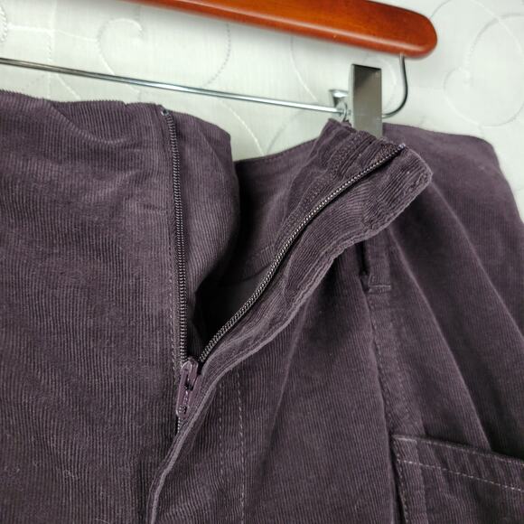 Banana Republic Womens Skirt 12 Purple Corduroy Front Slit‎ Belt Loops Pockets - Picture 11 of 12